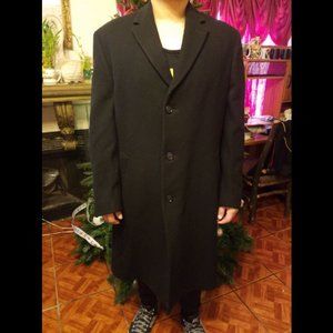 Black Wool Coat 42 R NEW